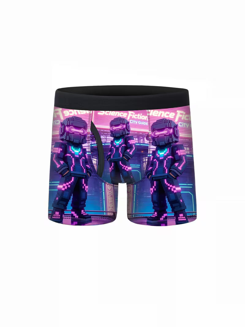 5pcs Pixel Block Sci-Fi Mech Character Boys Boxer Briefs