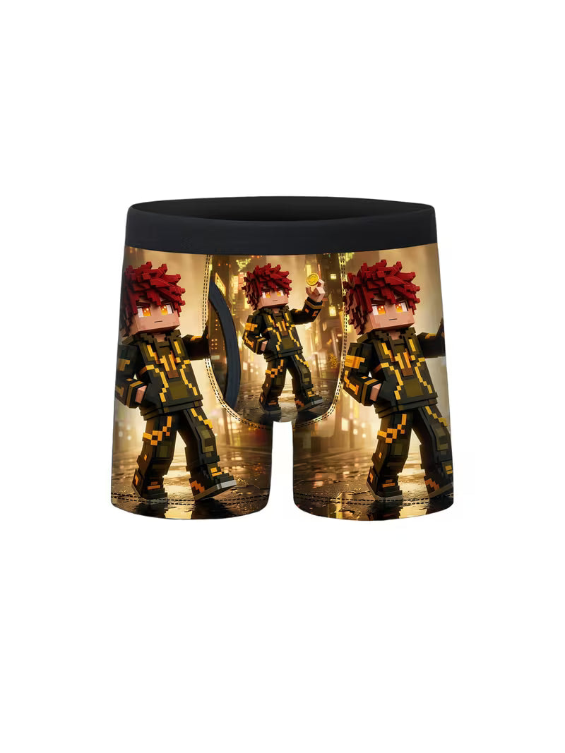 5pcs Pixel Block Sci-Fi Mech Character Boys Boxer Briefs