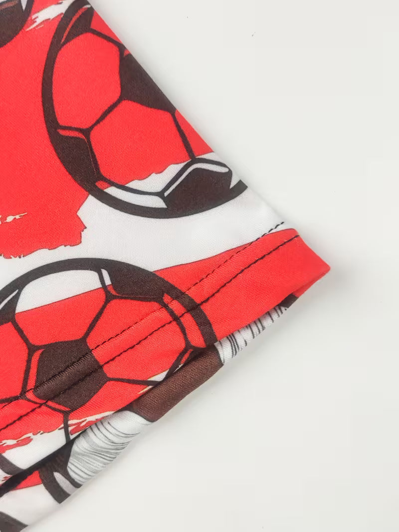 5pcs Boys Printed Boxer Briefs,  Cool Graffiti Soccer Print