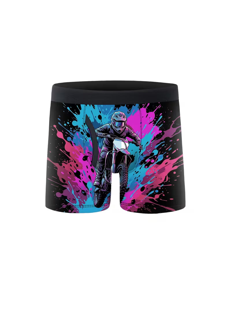 7pcs Off Road Motorcycle All Over Print Boys Boxer Briefs
