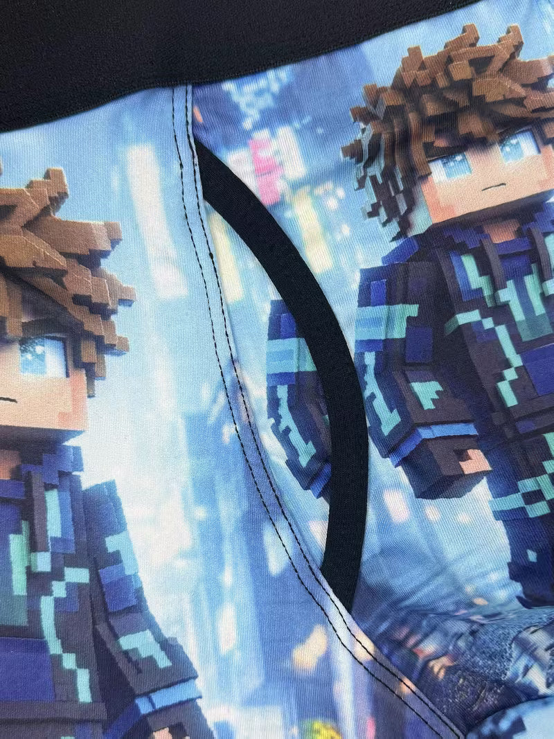 5pcs Pixel Block Sci-Fi Mech Character Boys Boxer Briefs