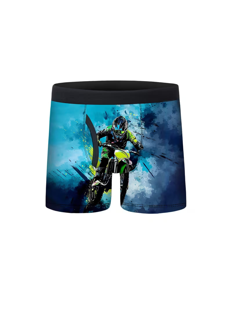 7pcs Off Road Motorcycle All Over Print Boys Boxer Briefs