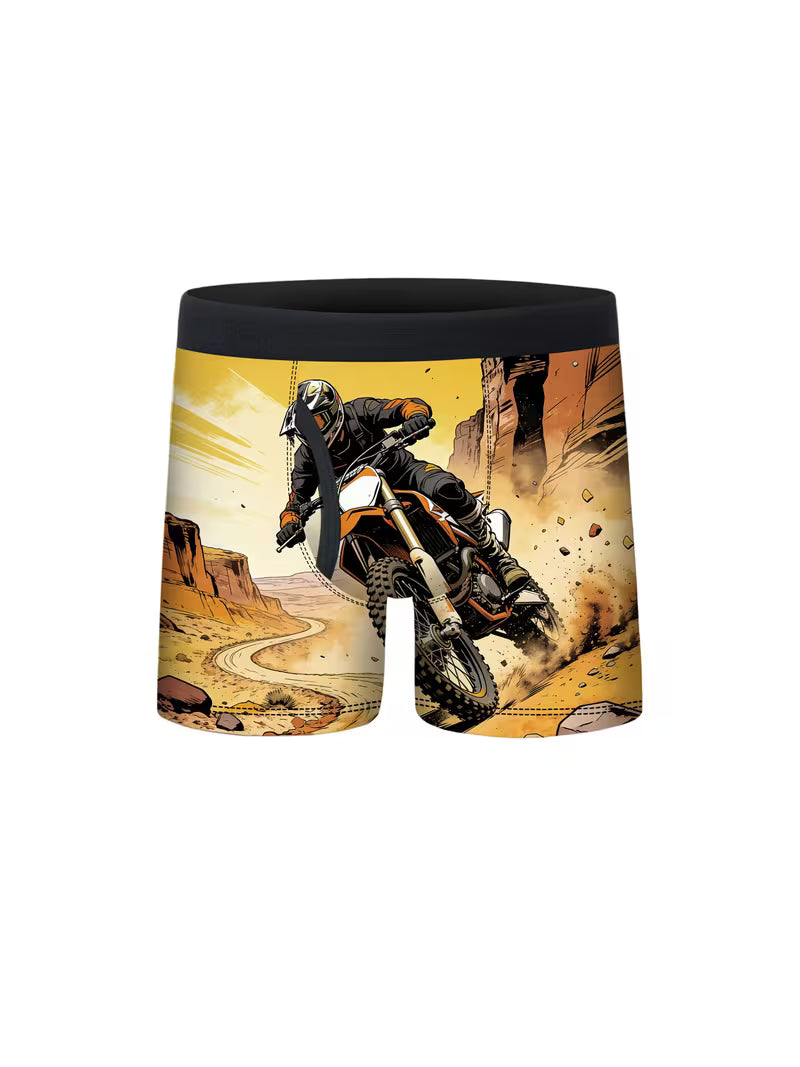 7pcs Off Road Motorcycle All Over Print Boys Boxer Briefs