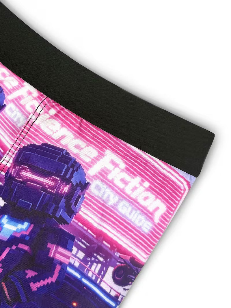 5pcs Pixel Block Sci-Fi Mech Character Boys Boxer Briefs
