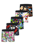 5pcs Boys Game Controller Print Half Fly Front Boxer Briefs