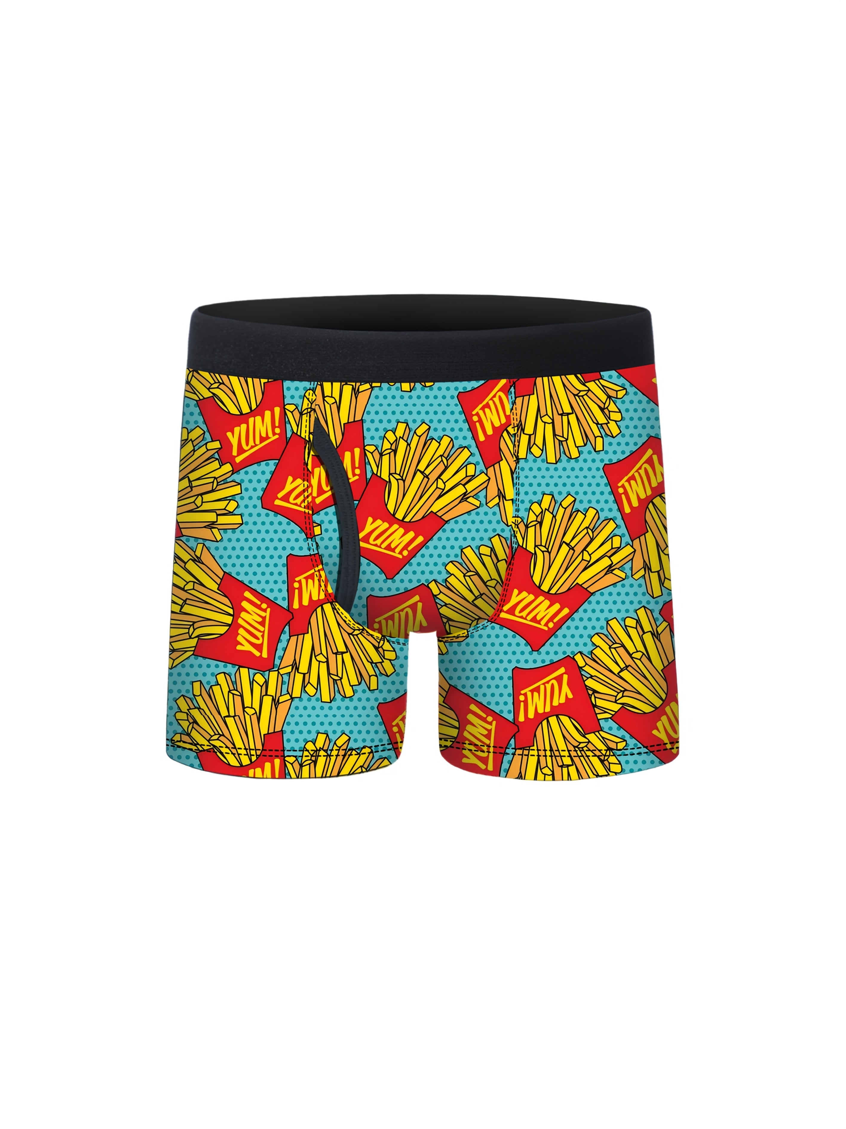3pcs Boys Fast Food Cuisine Print Half-Open Front Flat Briefs
