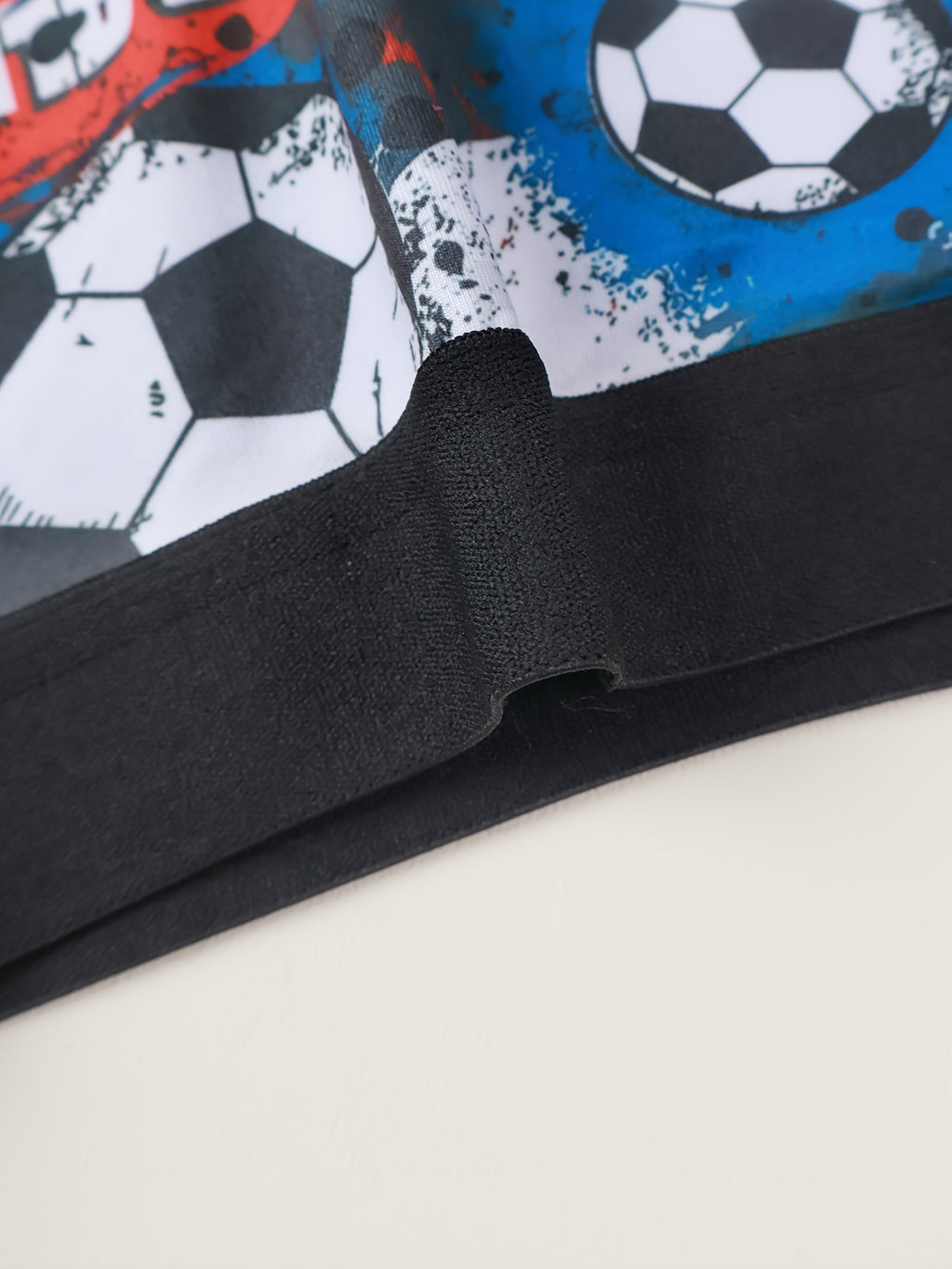 5pcs Boys' Football Graffiti Print Running Flat Briefs