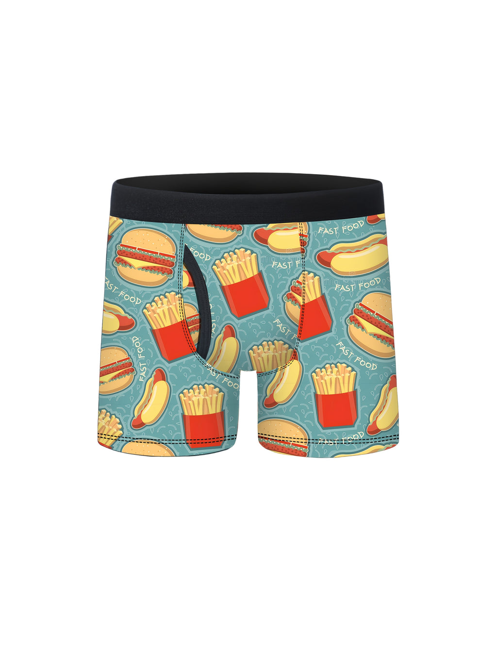 5pcs Boys Food Cuisine Print Half-Open Front Flat Briefs