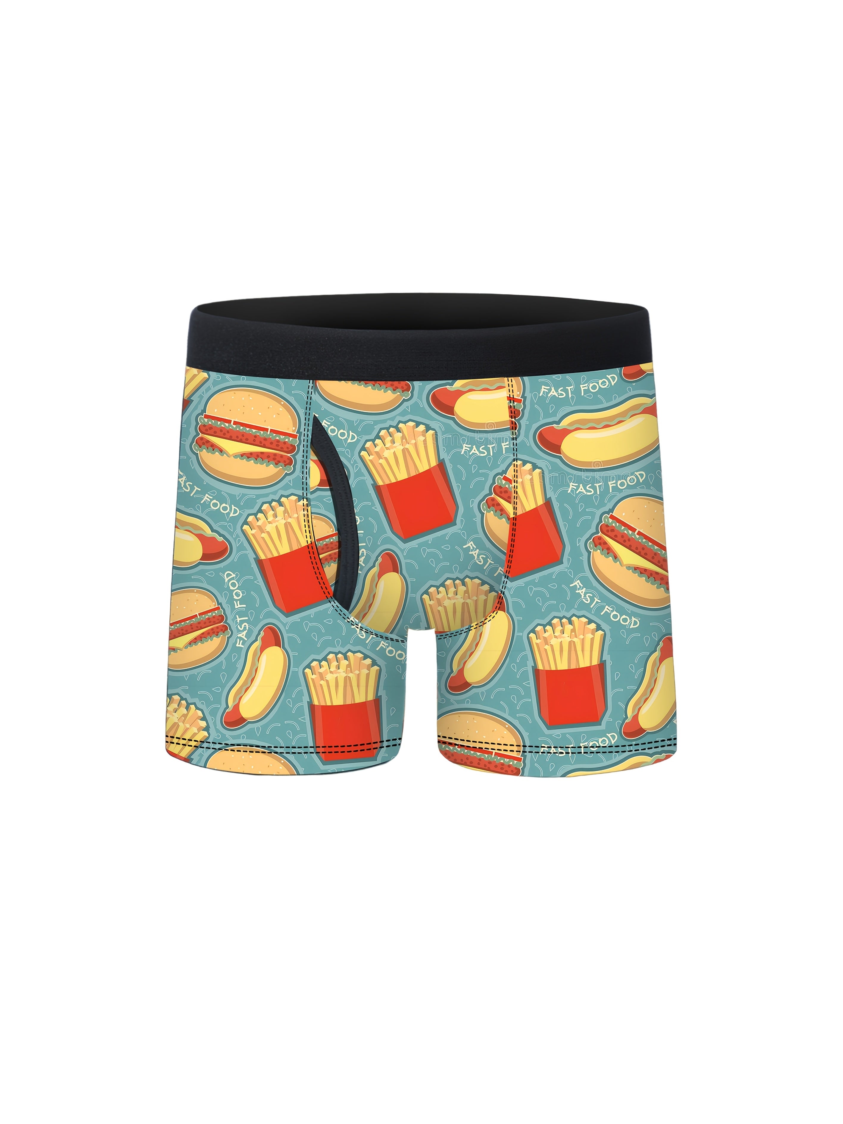5pcs Boys Food Cuisine Print Half-Open Front Flat Briefs