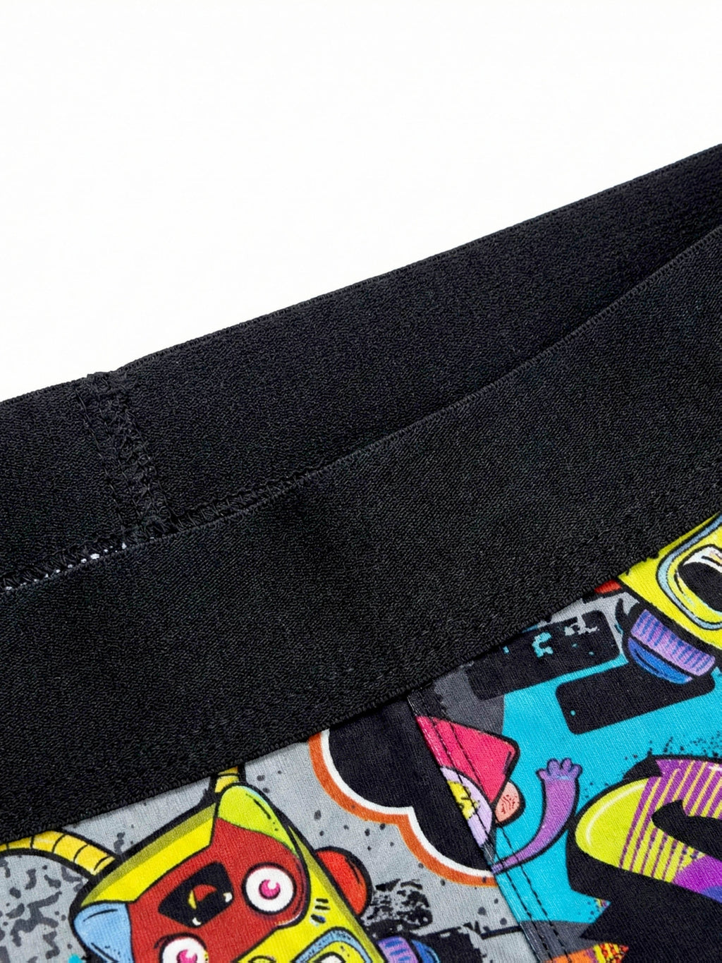 5pcs Street Graffiti Print Half Fly Front Boys Boxer Briefs