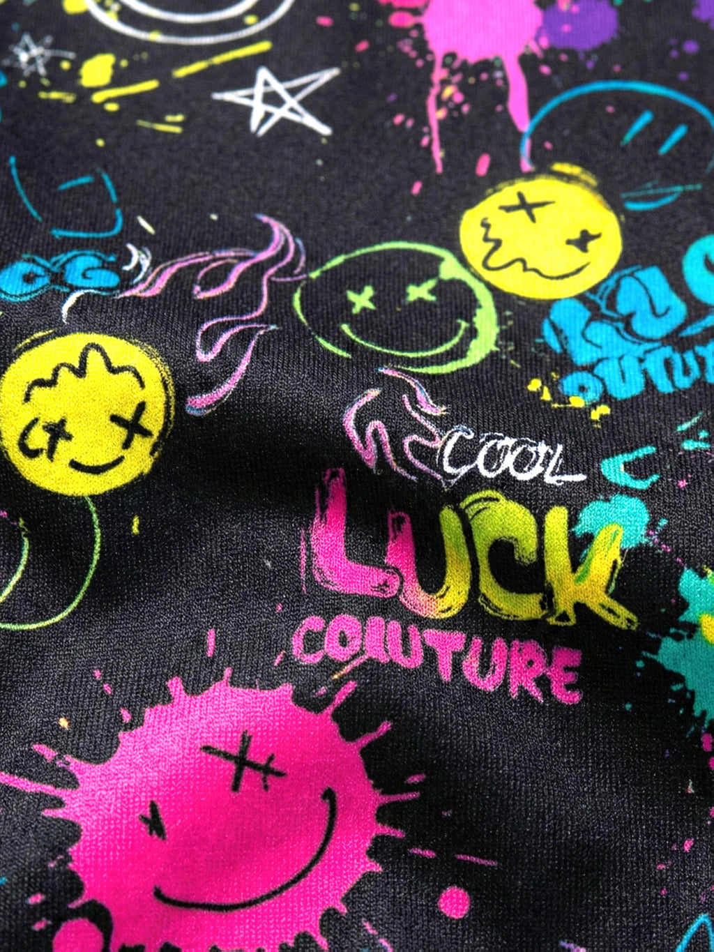 5pcs Street Trendy English Graffiti Print Half Fly Front Boys Boxer Briefs