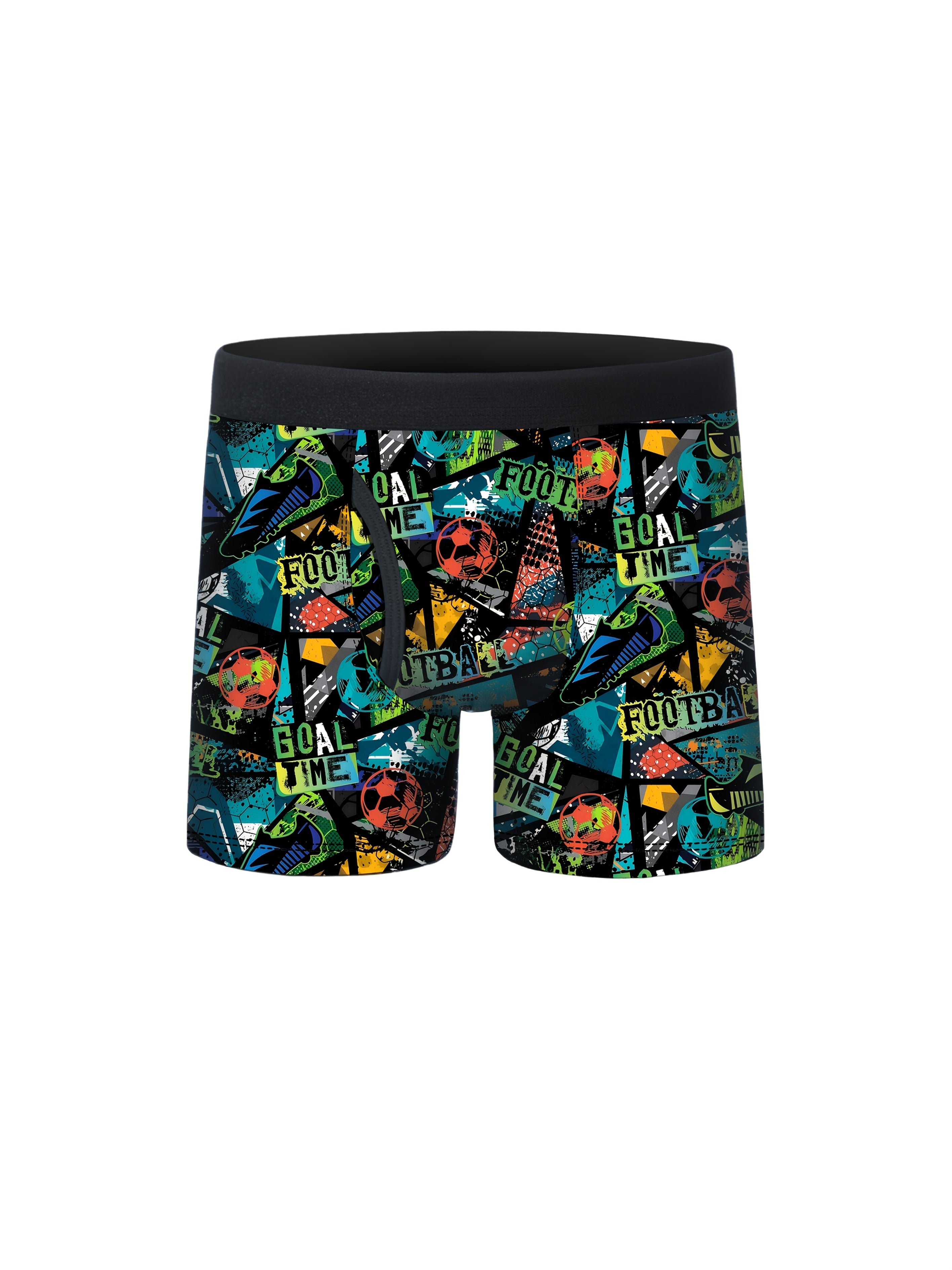 5pcs Boys Sports Ball Half-Open Front Flat Briefs