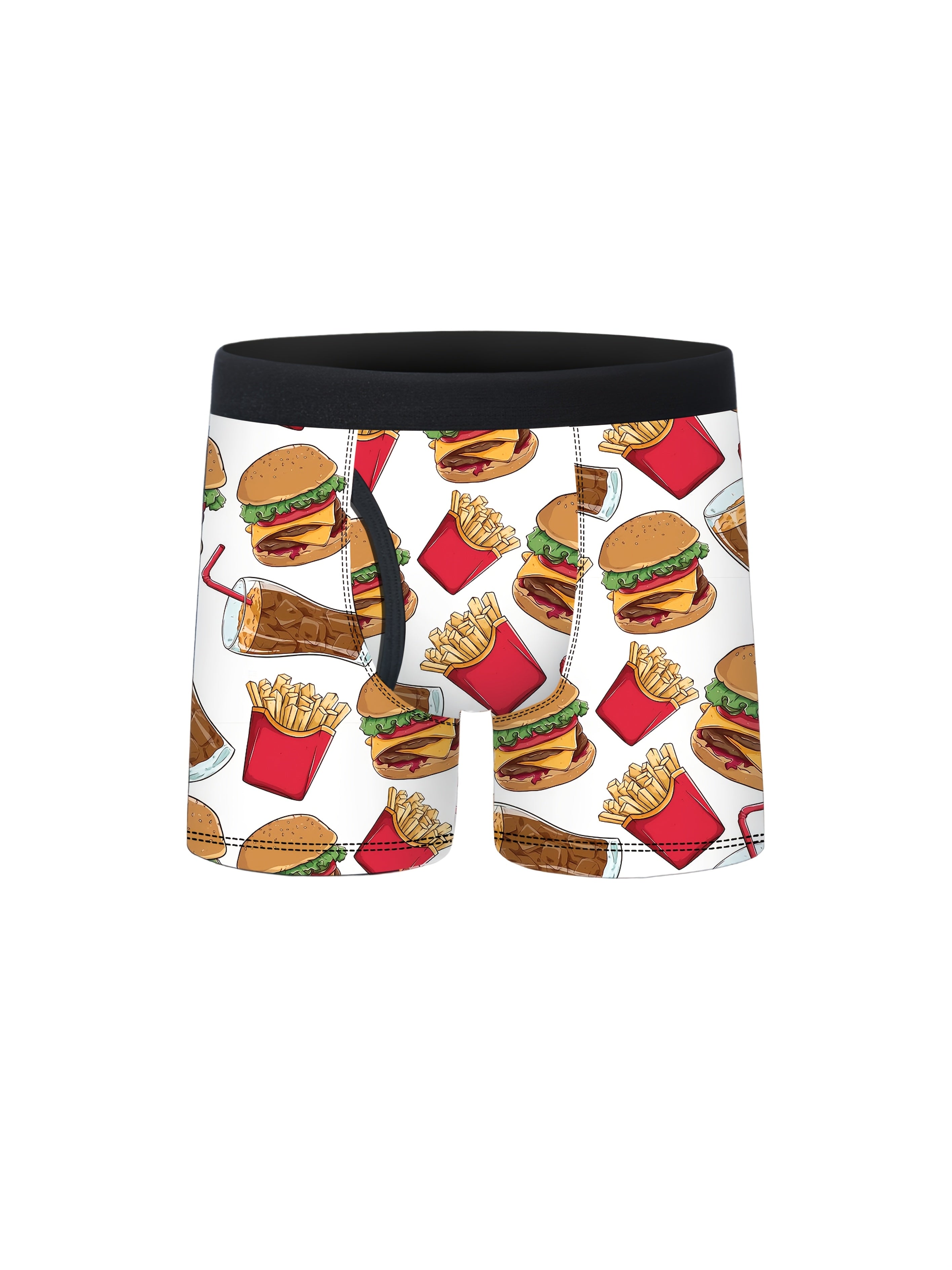 5pcs Boys Food Cuisine Print Half-Open Front Flat Briefs