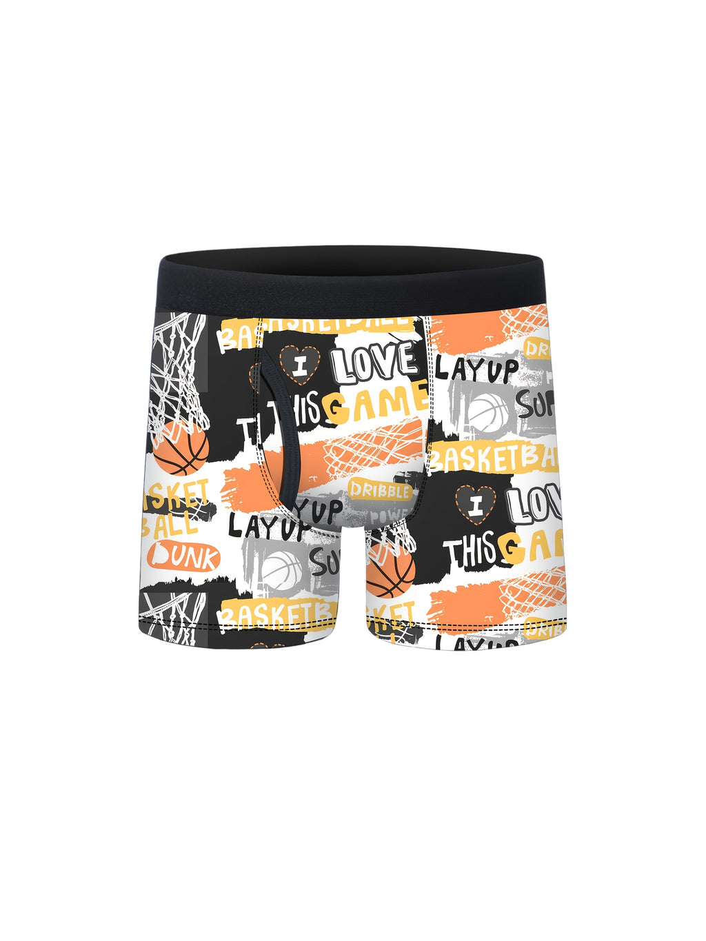 5pcs Boys Sports Ball Half-Open Front Flat Briefs