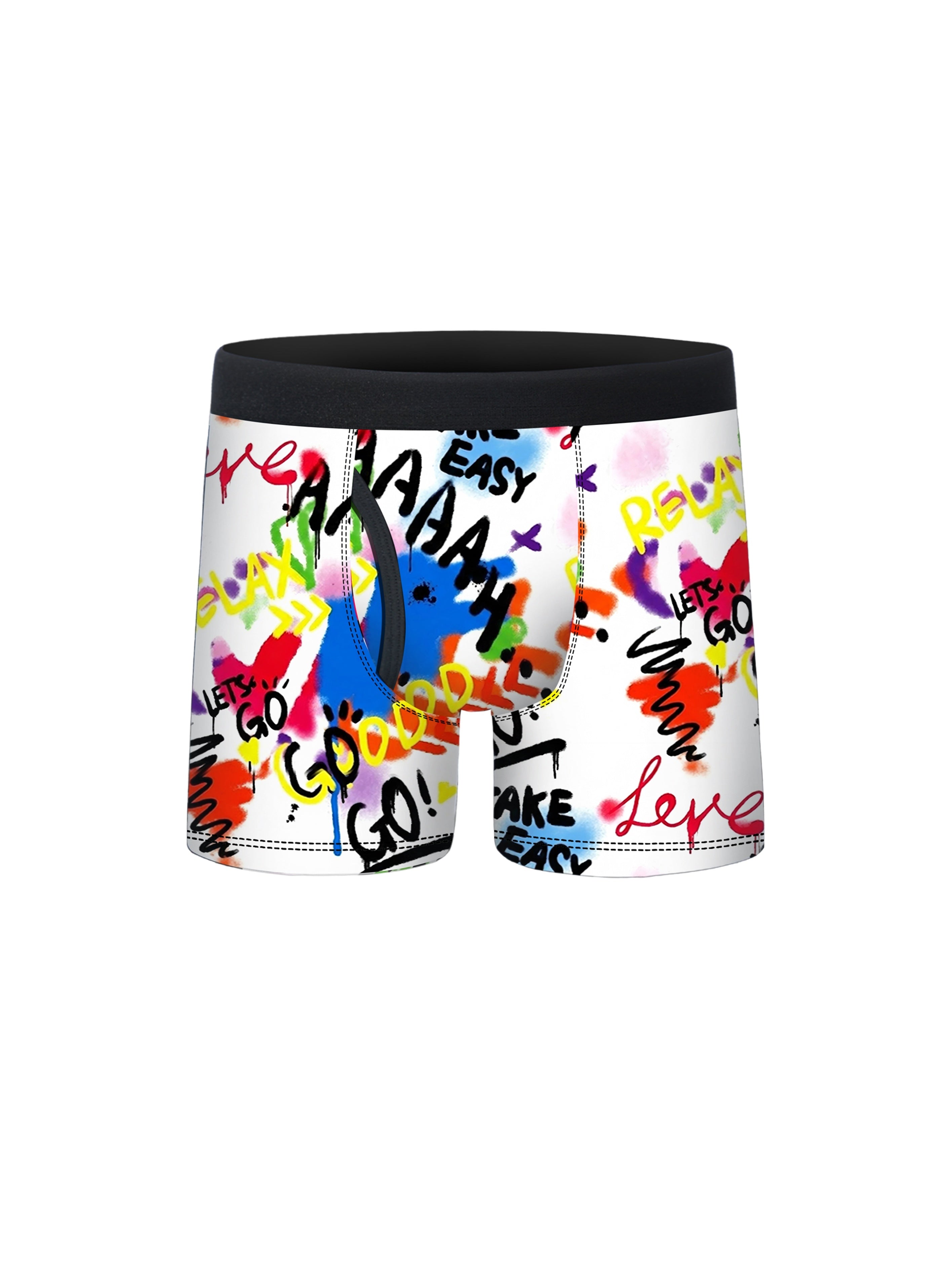 5pcs Cartoon Monster Funny Graffiti Print Boxer Briefs