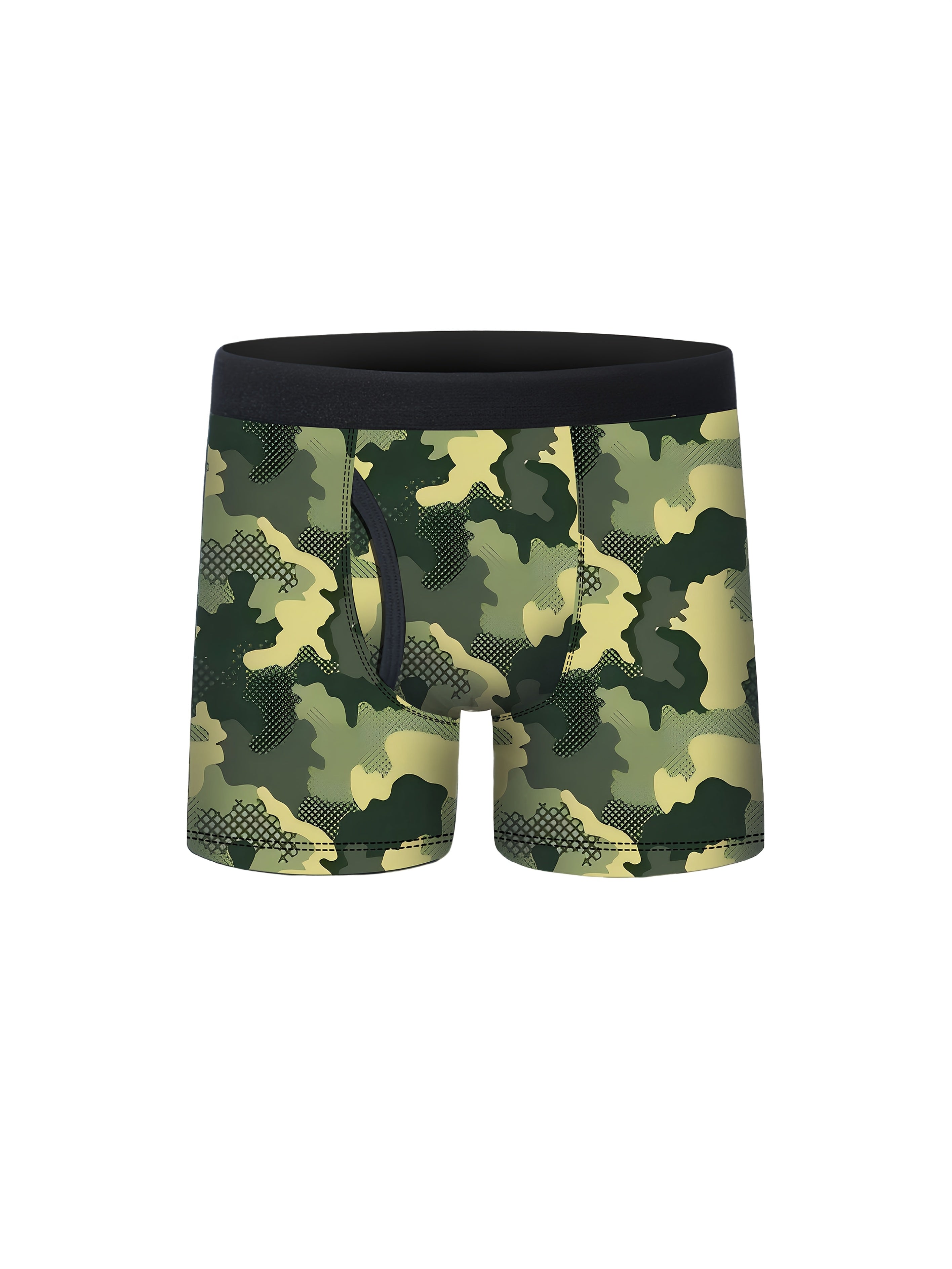 5pcs Boys Camouflage Print Half Fly Front Boxer Briefs