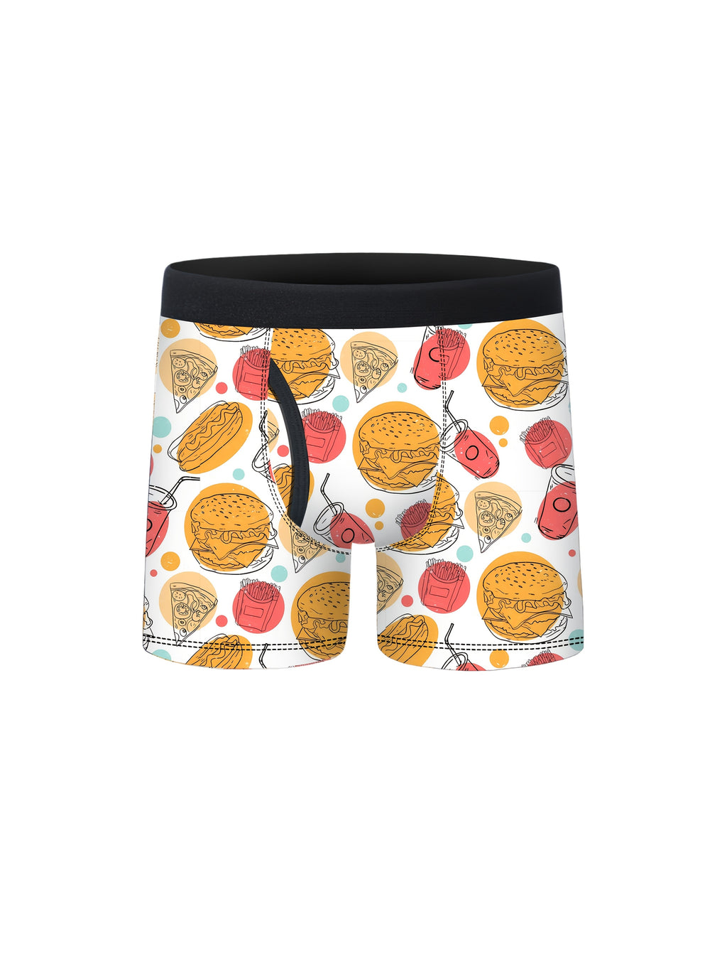 5pcs Boys Food Cuisine Print Half-Open Front Flat Briefs