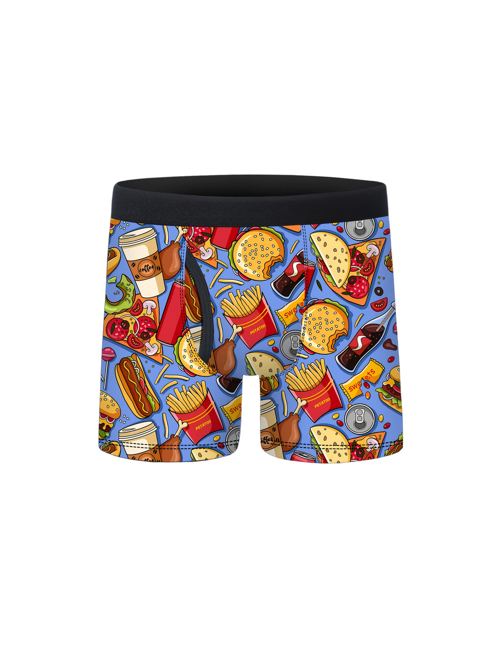 5pcs Boys Food Cuisine Print Half-Open Front Flat Briefs