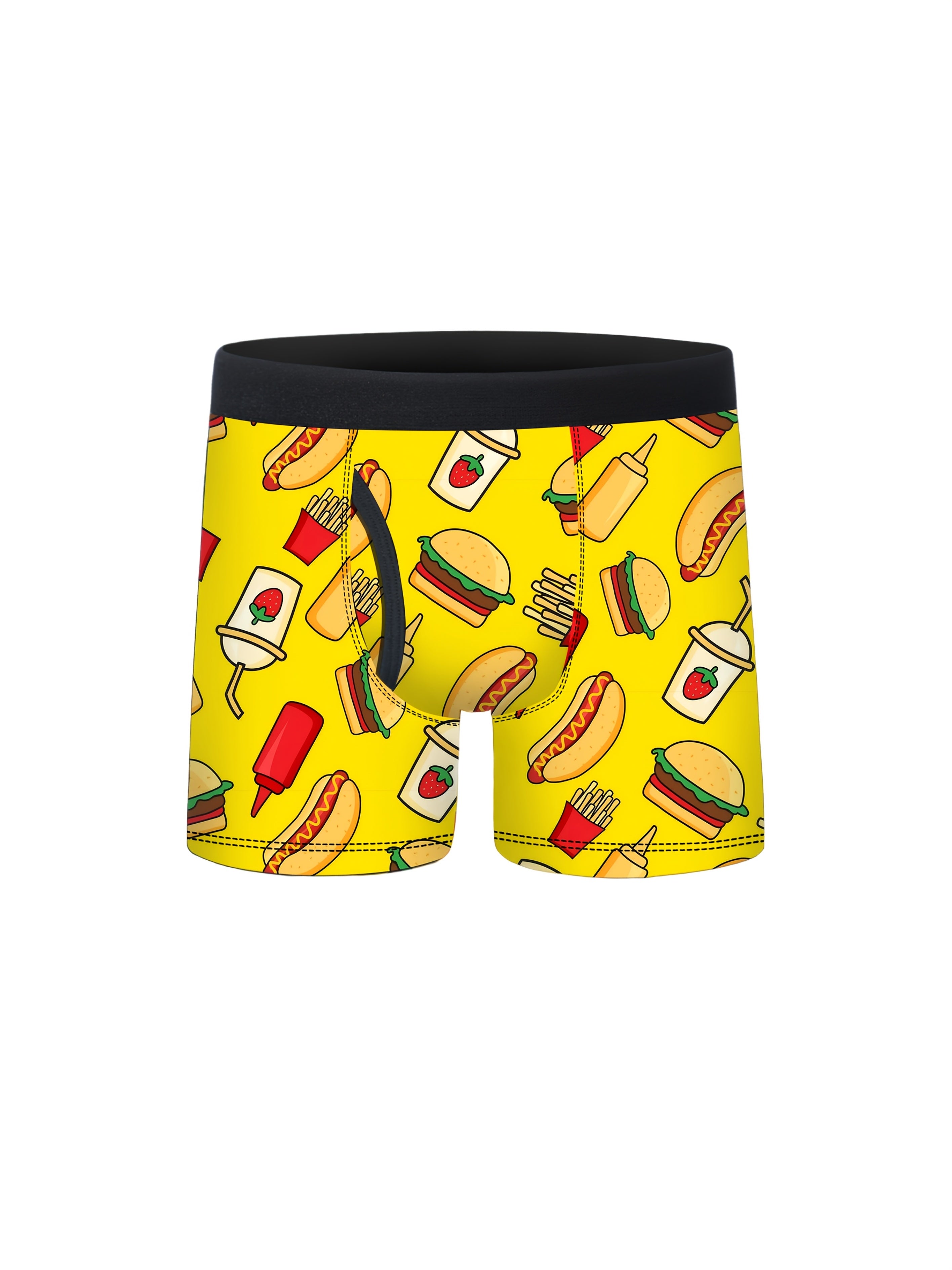 3pcs Boys Fast Food Cuisine Print Half-Open Front Flat Briefs
