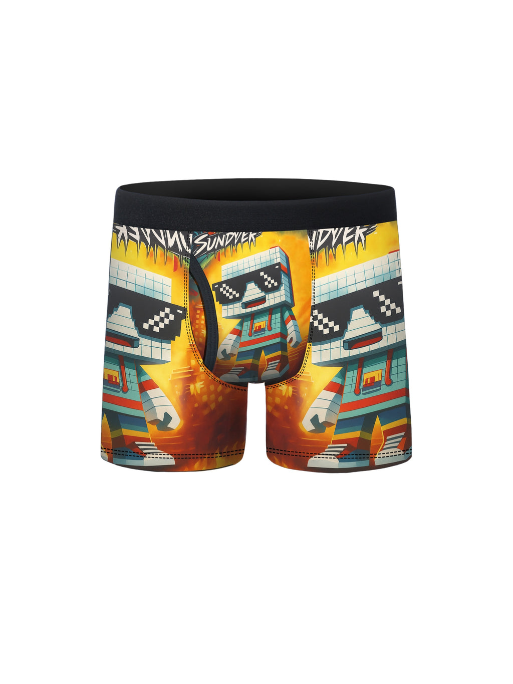 5pcs Pixel Block Game Character All Over Print Boxer Briefs