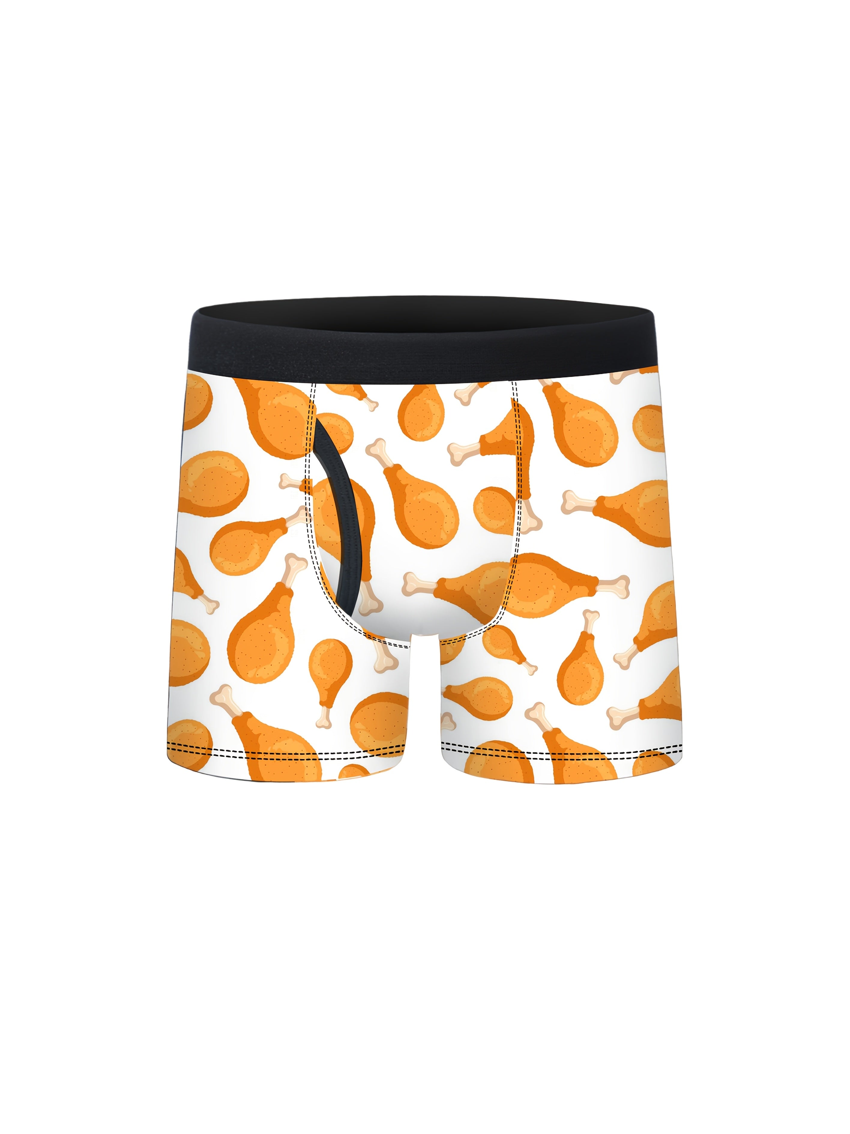 3pcs Boys Fast Food Cuisine Print Half-Open Front Flat Briefs